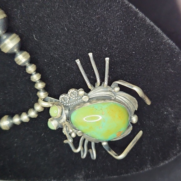 NWOT Marc Begay SS Masterpiece Carico Lake Turquoise Spider Pendant/Brooch - Picture 3 of 10
